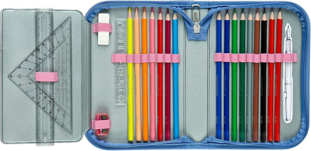 Scooli - Gefülltes Schüleretui Stitch - Federmäppchen mit hochwertigen Stiften & Zubehör - Ideal für