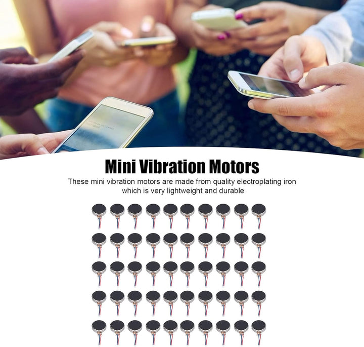 50Pcs Mini Vibrationsmotoren DC 3V 10x2,7mm Flacher Münze Typ Micro Vibrationsmotor für Smart Handy