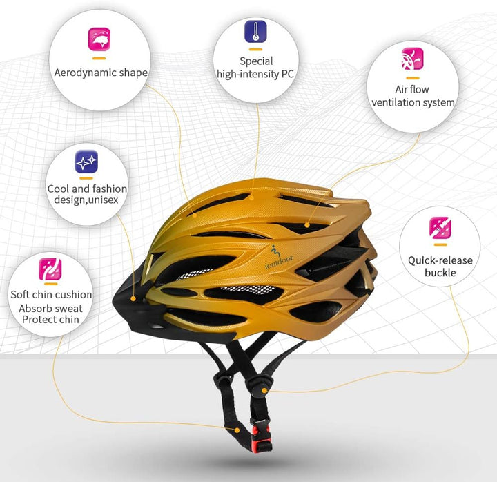 ioutdoor Premium Fahrradhelm, CE CPSC Zertifikat, Radhelm mit Abnehmbarer Sonnenblende und Insektenn