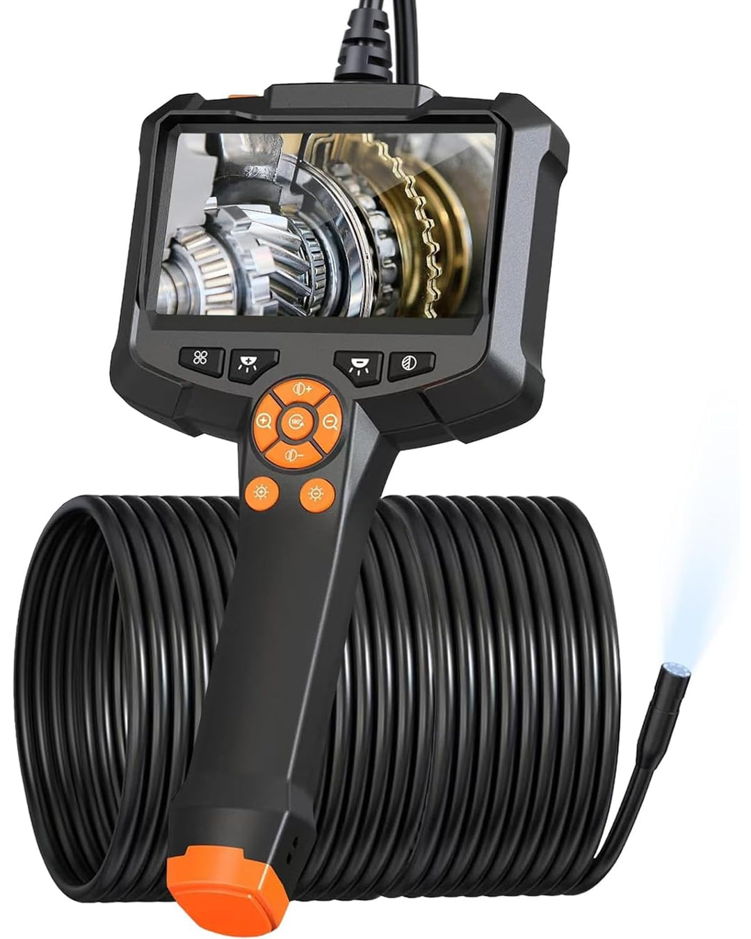Endoskopkamera mit Licht, AOPICK 4.3" IPS Bildschirm Endoskop mit 20M Halbstarres Kabel, 8mm IP67 wa