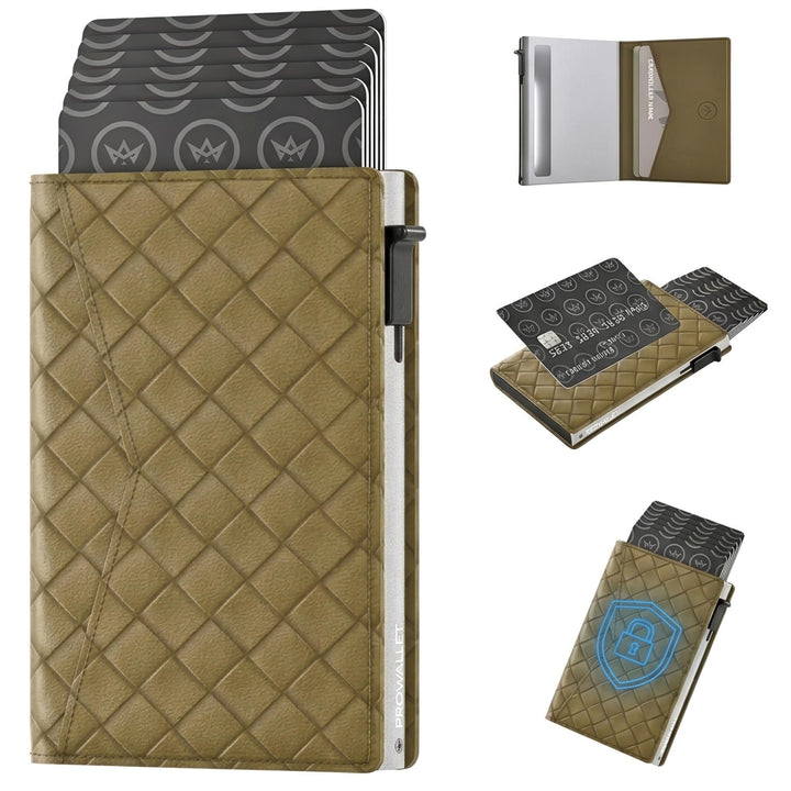 ProWallet Slim 6,7cm, 10,5cm, 1,4cm Grün Gewebt, 6,7cm, 10,5cm, 1,4cm Grün Gewebt