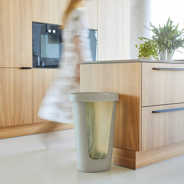 Rotho Fabu 2er-Set Müllsackständer gelber Sack mit Deckel, Kunststoff (PP recycelt), (40.0 x 40.0 x