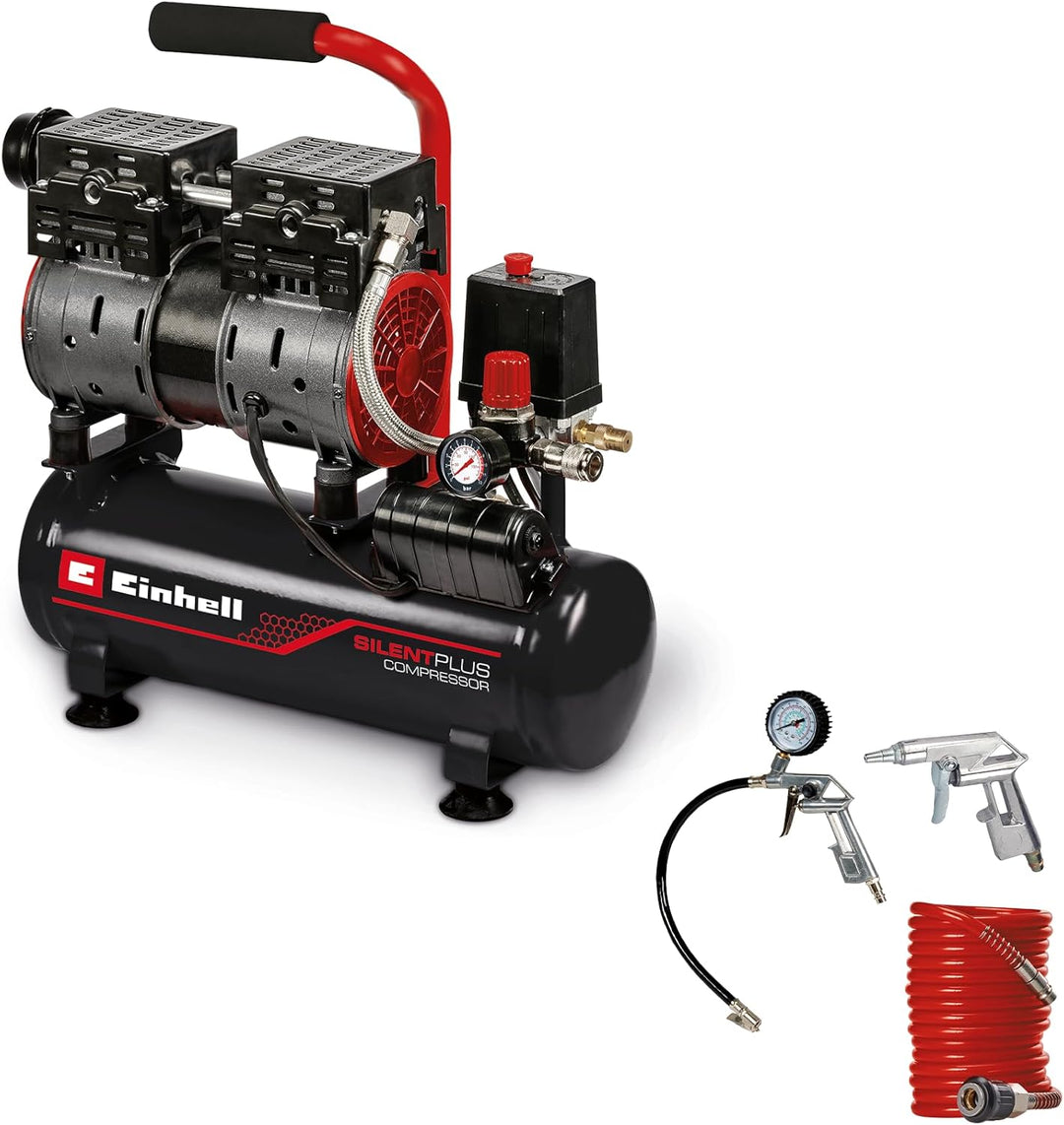 Einhell Kompressor TE-AC 6 Silent (550 W, max. 8 bar, 110 L/min Ansaugleistung, öl- und servicefreie