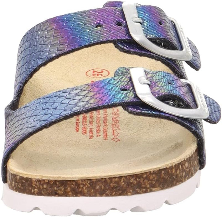 Superfit Mädchen Fussbettpantoffel 1-800111 Hausschuh 24 EU Blau 8130, 24 EU Blau 8130
