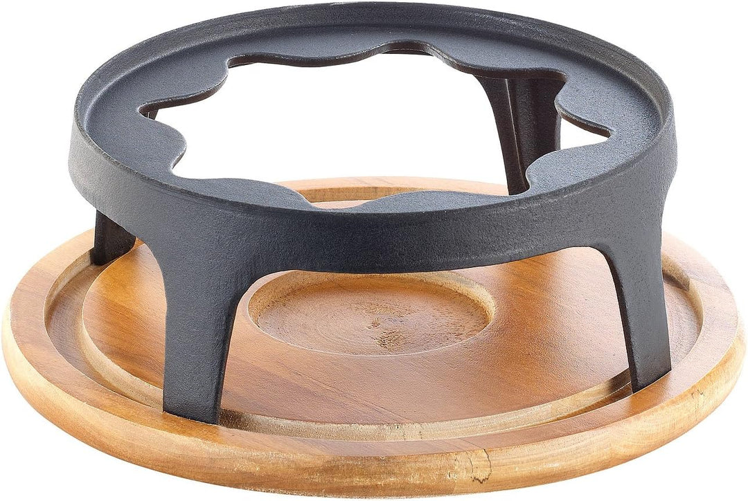 Rosenstein & Söhne Fondue: Käsefondue-Set aus emailliertem Gusseisen, Ø24 cm (Fondue