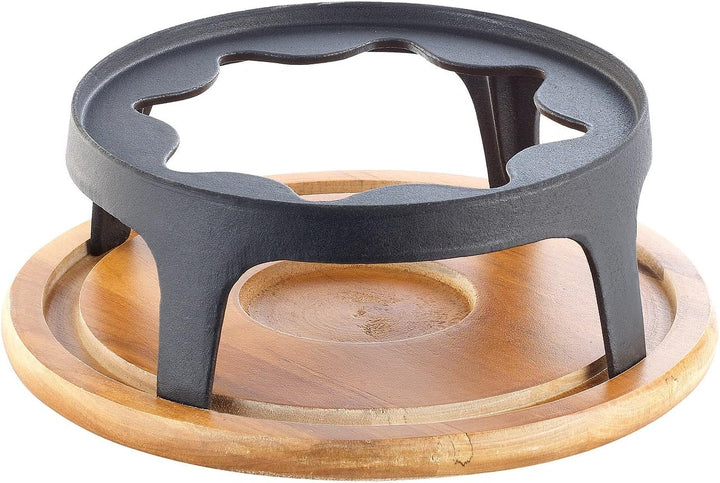 Rosenstein & Söhne Fondue: Käsefondue-Set aus emailliertem Gusseisen, Ø24 cm (Fondue
