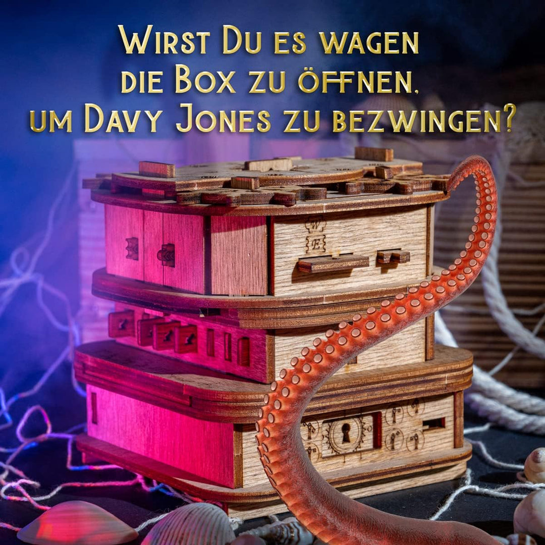iDventure Cluebox - Davy Jones Locker - Escape Room Spiel - 3D Holzpuzzle - Geldgeschenk Puzzlebox -