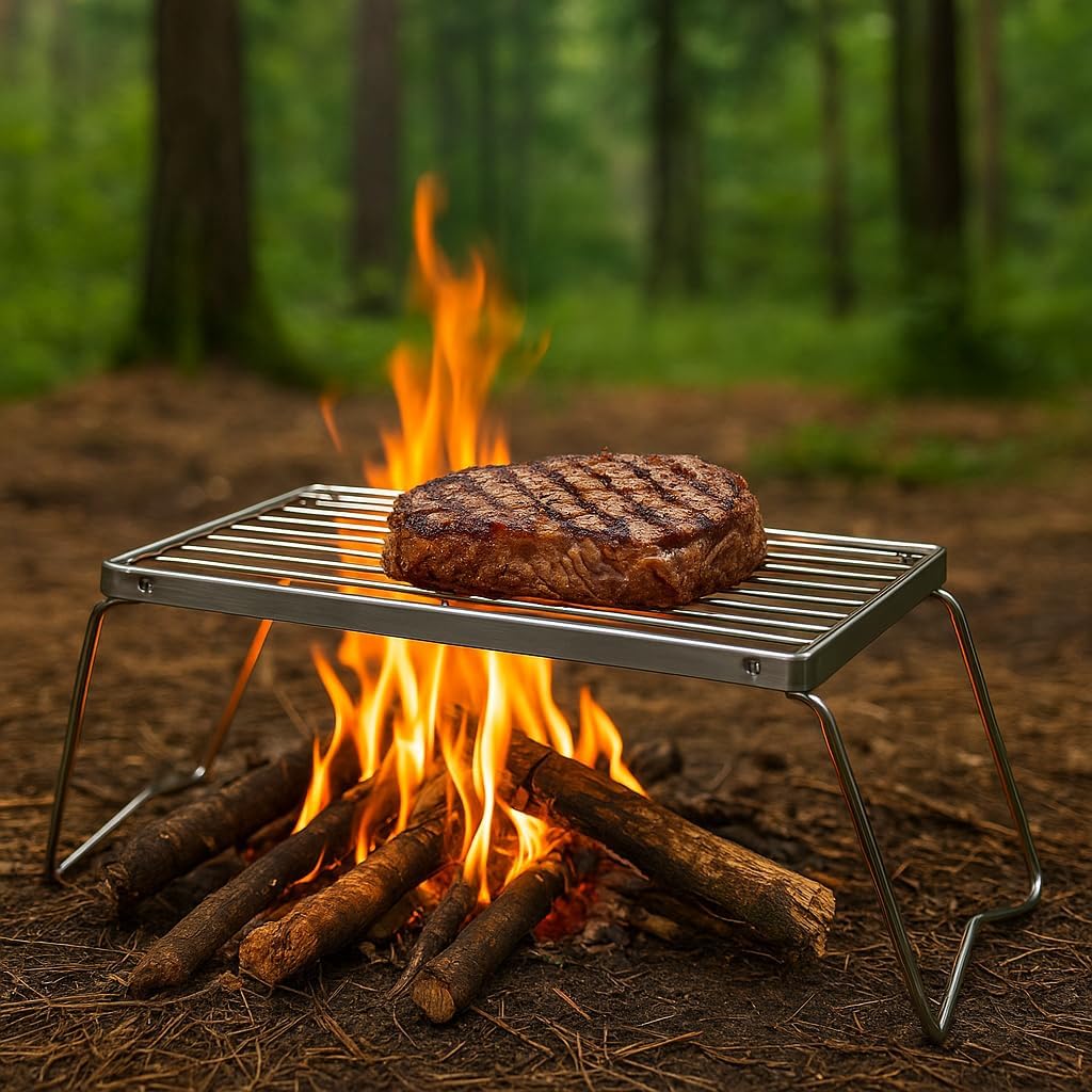 Klappbares Grillrost Stahl verzinkt, Backpack, Camping, Reisegrill, Outdoor, Bushcraft, Angeln, Gril