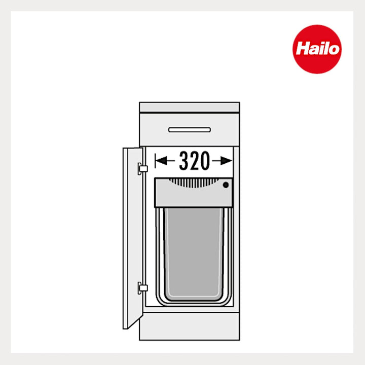 Hailo Abfallsammler 3668401 | Easy-Cargo Solo Müllbehälter | grosser Abfalleimer mit 40 Liter Volume