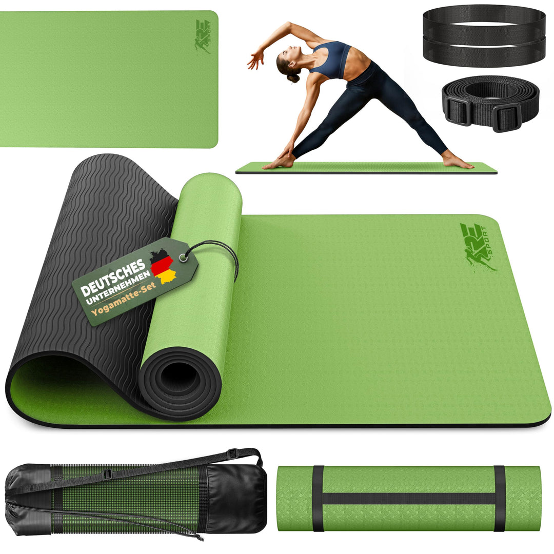 RE:SPORT Yogamatte Phthalatfrei | Gymnastikmatte rutschfest | Fitnessmatte schadstofffrei | Training