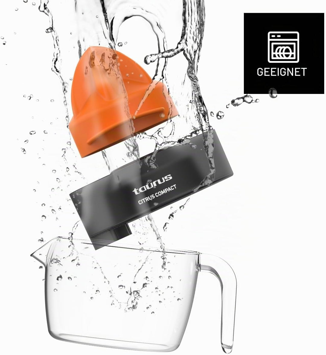 Taurus Citrus Compact Elektrische Orangenpresse, doppelte Drehrichtung, extragrosser Entsafter, abne