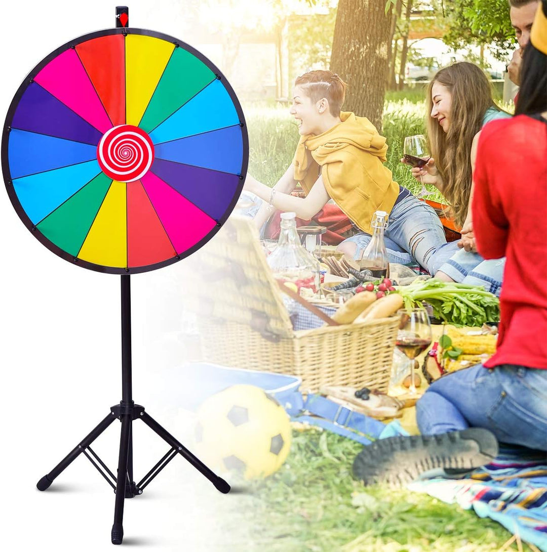 COSTWAY 24" Glücksrad Spielzeug Farbe Rad Spiele für Lotteriespiele, Wortspiele φ60cm