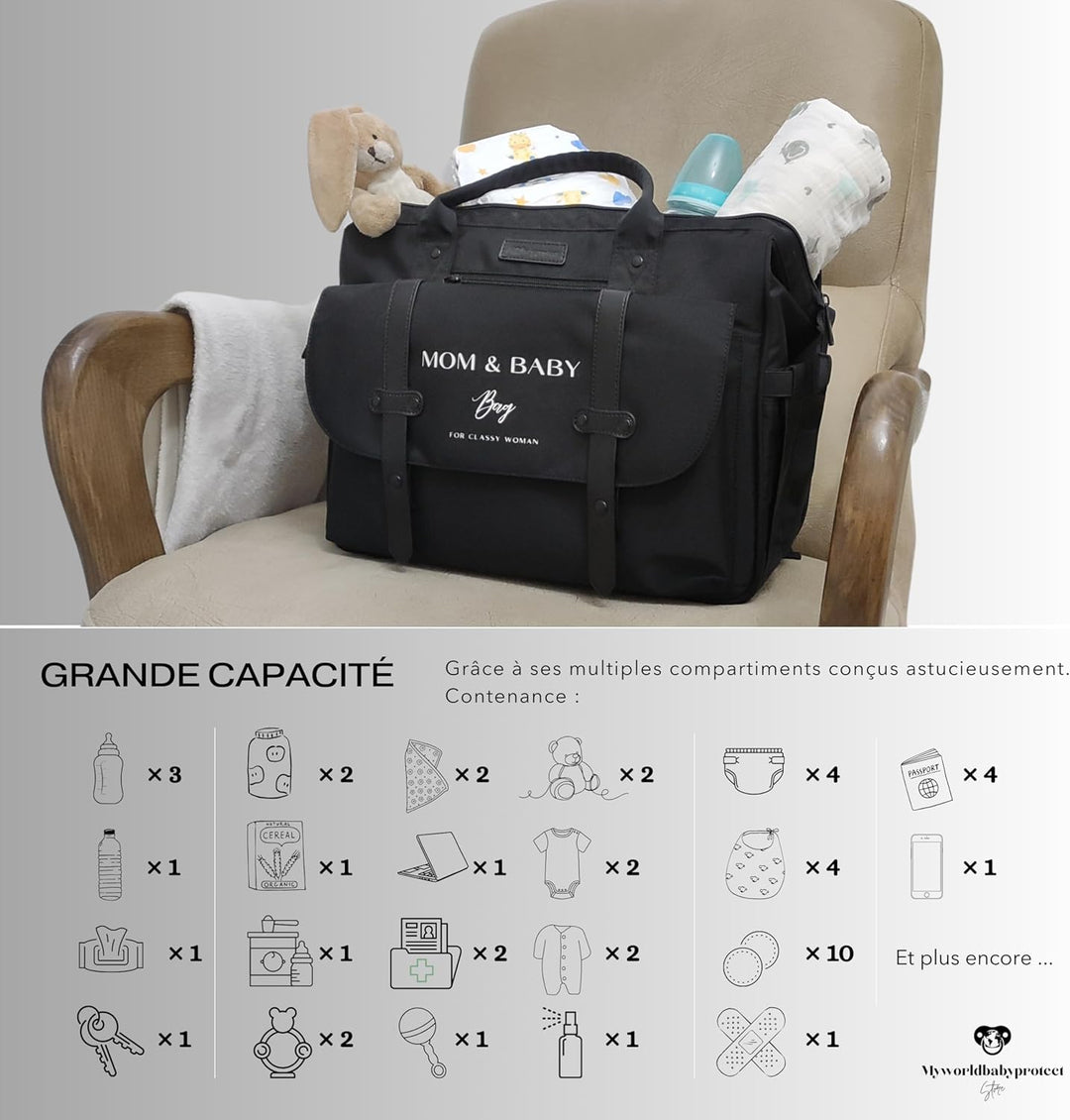 Wickelrucksack für Baby Mädchen &amp; Jungen, MOM&amp;BABY BAG Wickeltasche, Handtasche für Mama &amp; Baby, Was