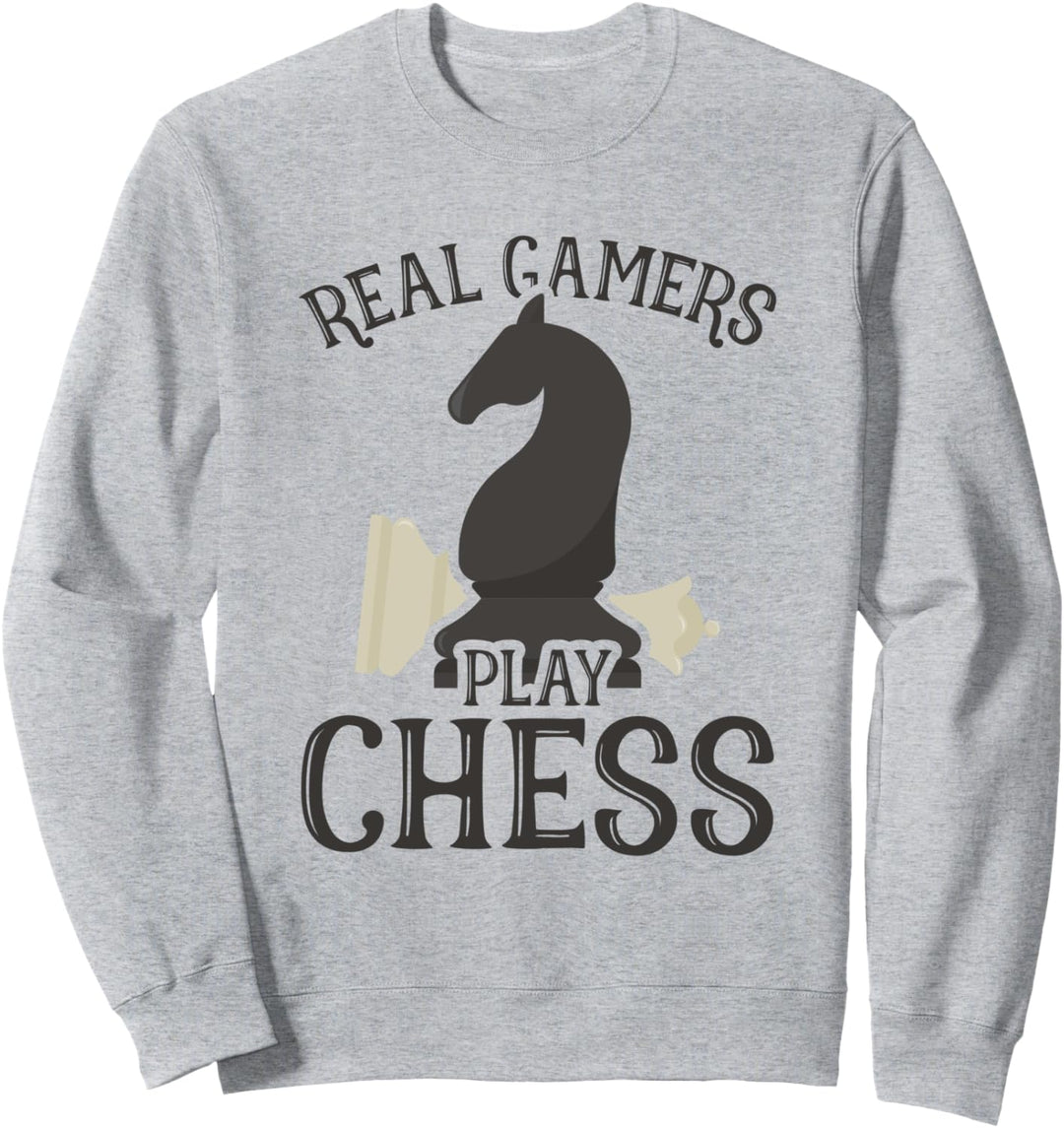 Schach Real Gamers Play Chess Schachspieler Springer Schach Sweatshirt
