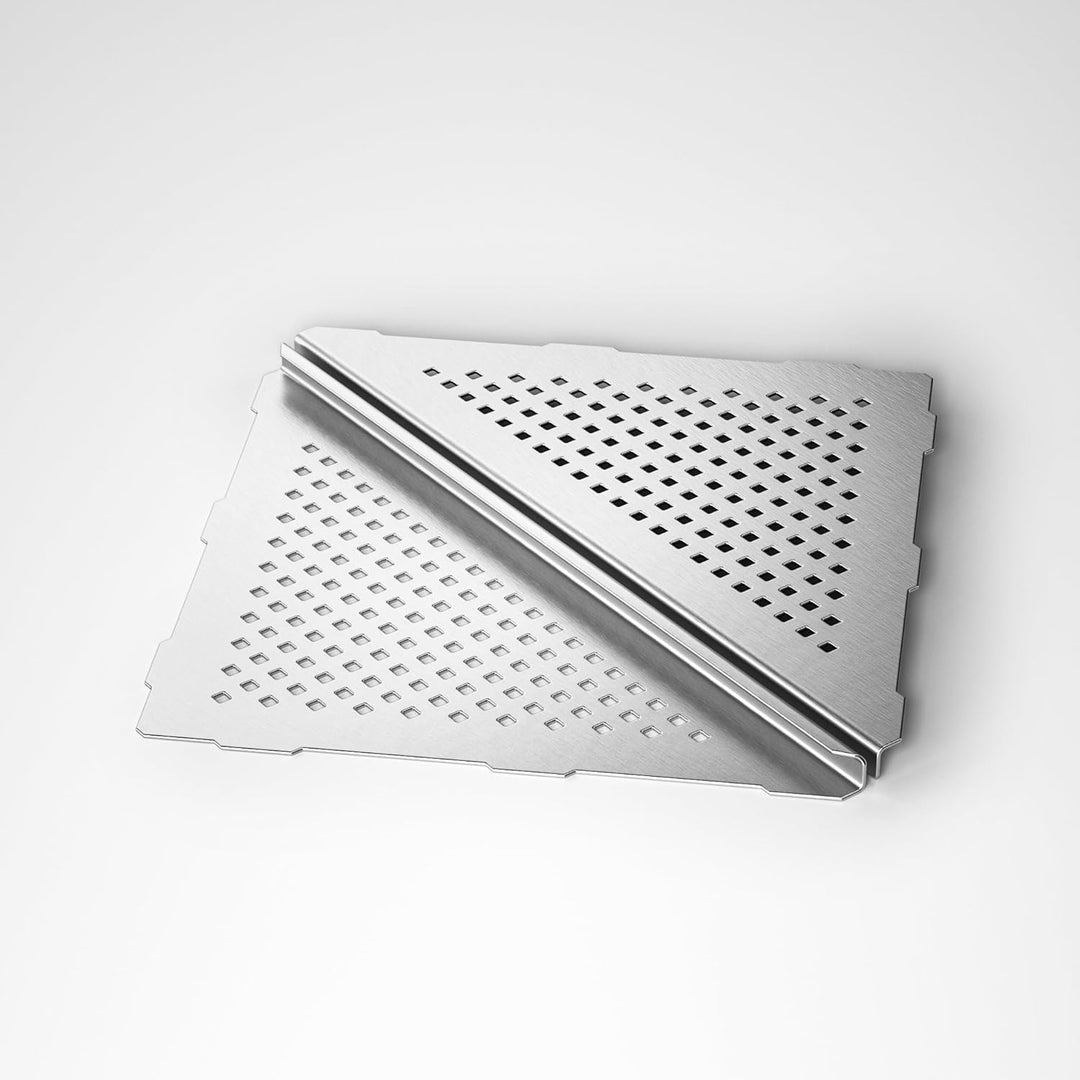 Eck Duschregal, Edelstahl 304 Badezimmerregal aus Stahl mit Gitterdesign für geflieste Wände, Einbau