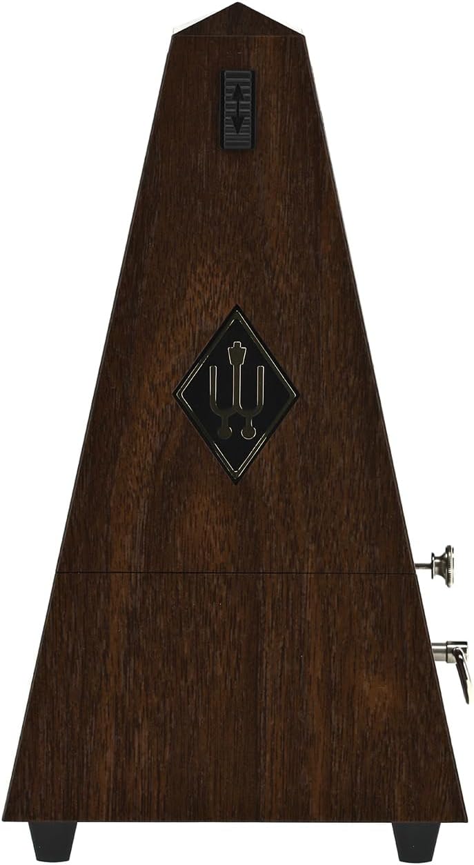 Wittner Metronom 855131 Kunststoffgehäuse mit Glocke Taktell Pyramidenform Nussbaum-Maserung, Nussba