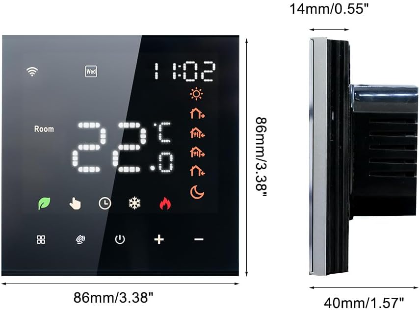 Decdeal WiFi Smart Thermostat Raumthermostat,Wasser Thermostat Fussbodenheizung,Fernsteuerung Progra