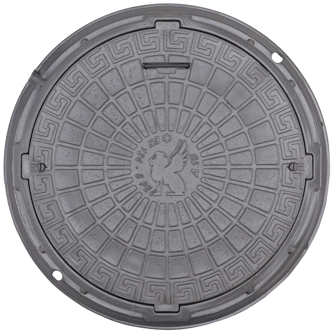 BABYLONPLAST Schachtabdeckung, Kanaldeckel DN600/780, Deckel Kunststoff Schachtdeckel A15, mit Siche