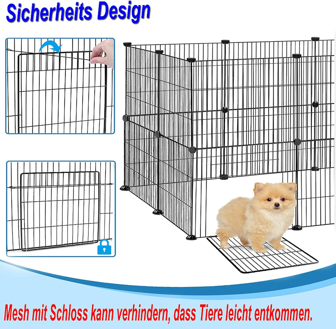 YRHome Freigehege Gittergehege für Kaninchen Hasen Meerschweinchen Käfig Gehege Kleintierkäfig inkl.