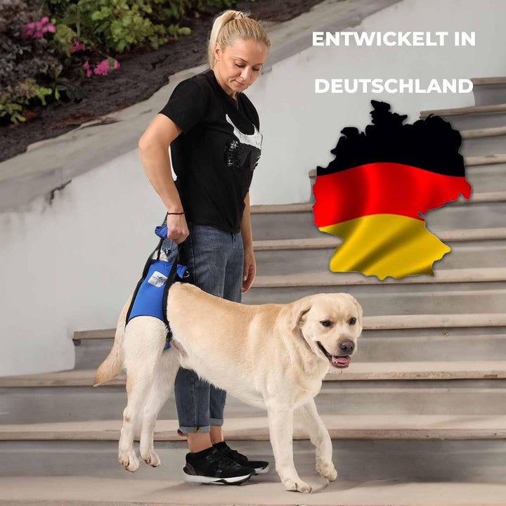 Tragehilfe Hund hinten - Ideal für ältere, kranke oder operierte Hunde - Diese Treppenhilfe für Hund