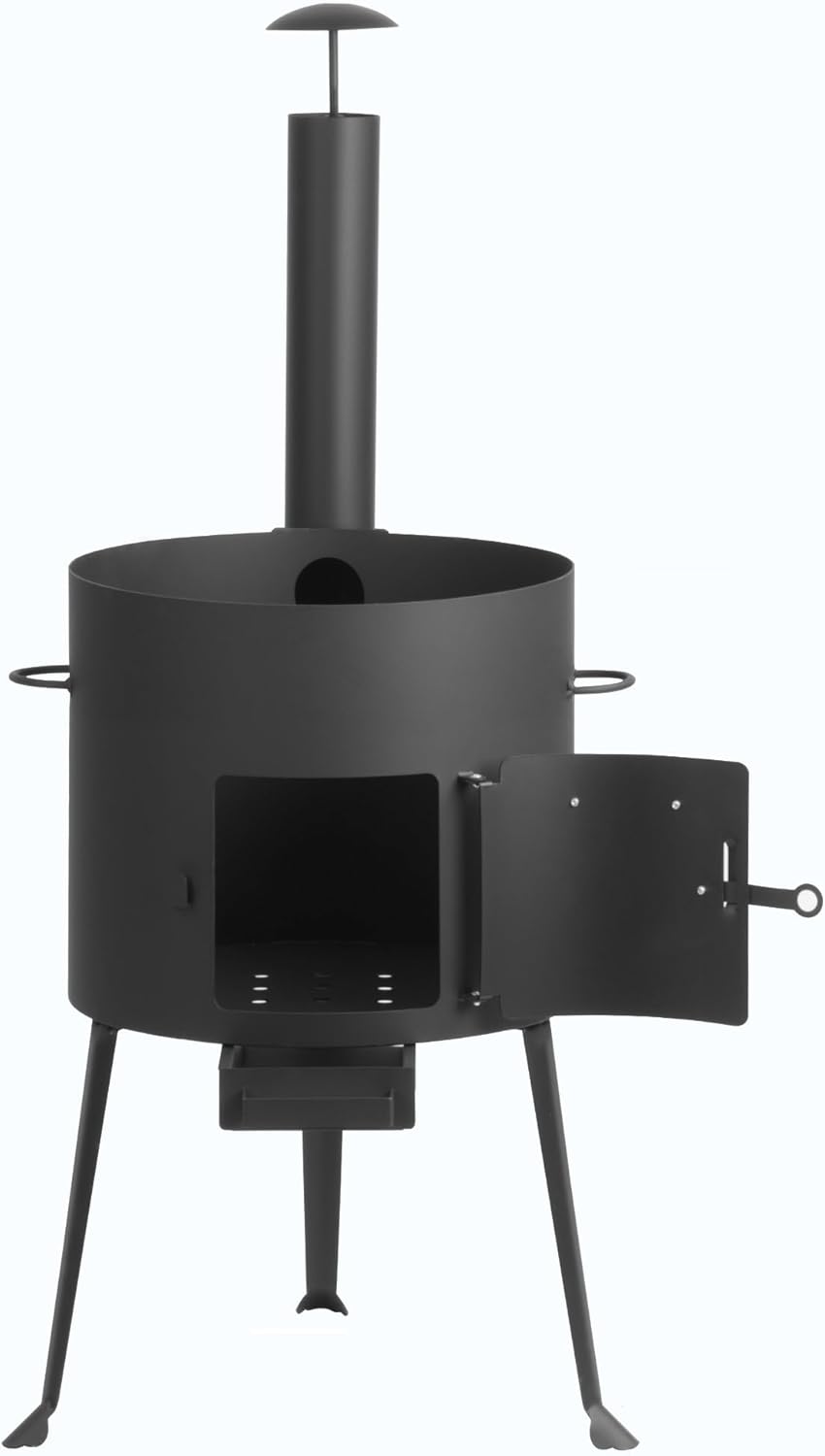 BBQ-Toro Gusseisen Kazan mit Kazan Ofen Ø 34 cm | 6,9 L Gusstopf mit Deckel, Gusseisentopf | Gulasch