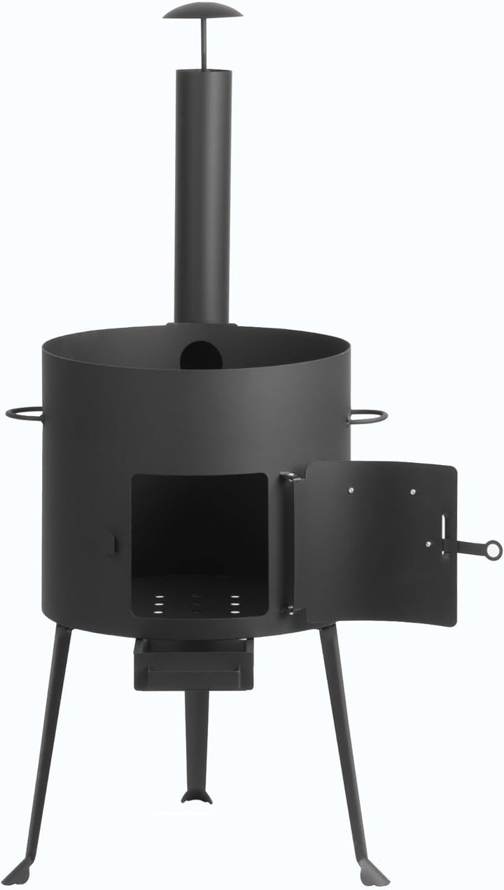 BBQ-Toro Gusseisen Kazan mit Kazan Ofen Ø 34 cm | 12,1 L Gusstopf mit Deckel, Gusseisentopf | Gulasc