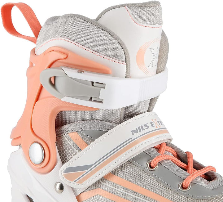 2in1 Inlineskates/Schlittschuhe Nils Extreme Lucky Weiss/Rosa ABEC7 Gr. 39-43 verstellbar