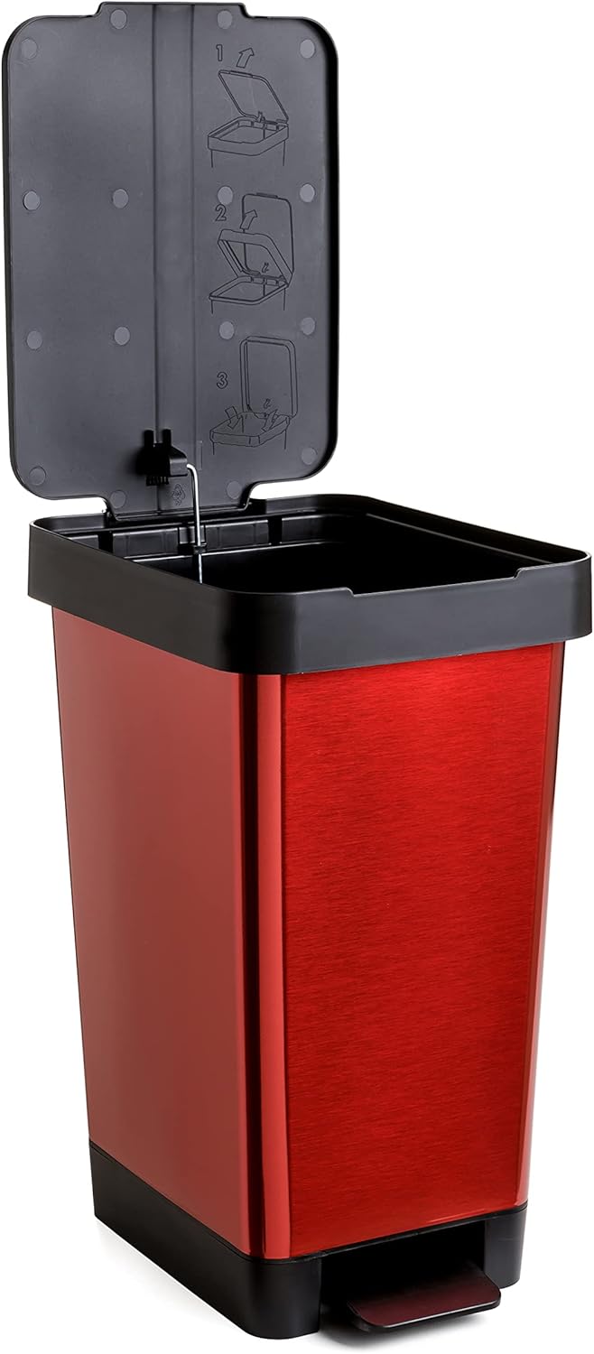 TATAY Smart Deco 25L Mülleimer mit Pedal | Kompaktes und funktionales Design | Für Innen und Aussen