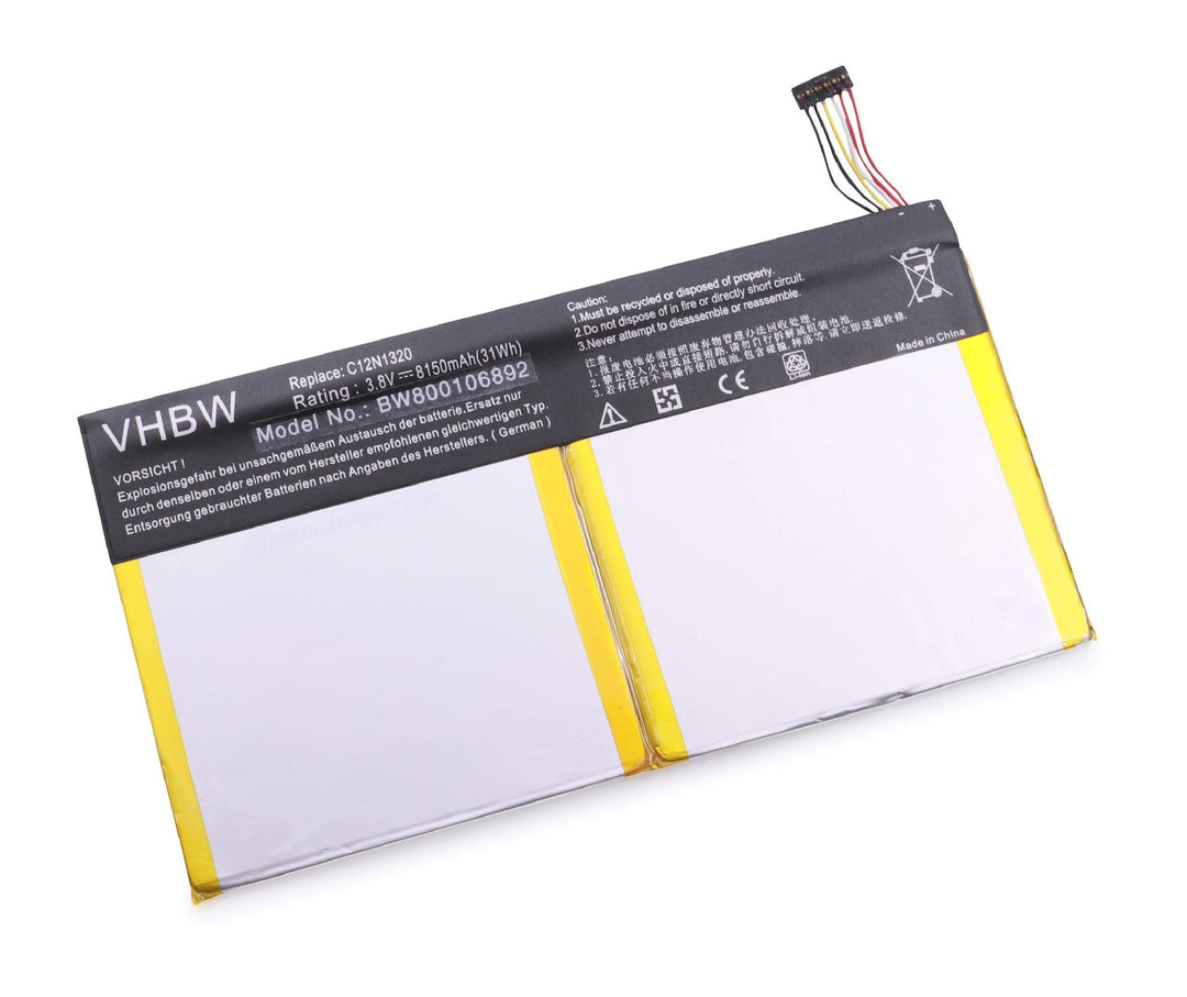 vhbw Li-Polymer Akku 8150mAh (3.8V) kompatibel mit Netbook Pad Tablet Asus Transformer Book T100, T1