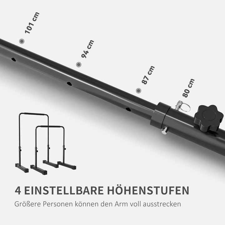 HOMCOM Dip Barren Bars 2er Set Rutschfest Dip Station 80-100 cm Höhenverstellbar Fitness Parallettes