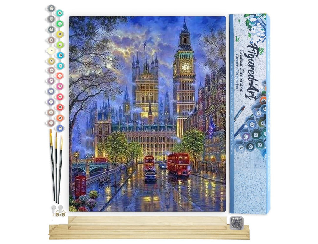 Figured'Art Malen Nach Zahlen Erwachsene Mit Rahmen London in der Dämmerung - Paint by Numbers Baste