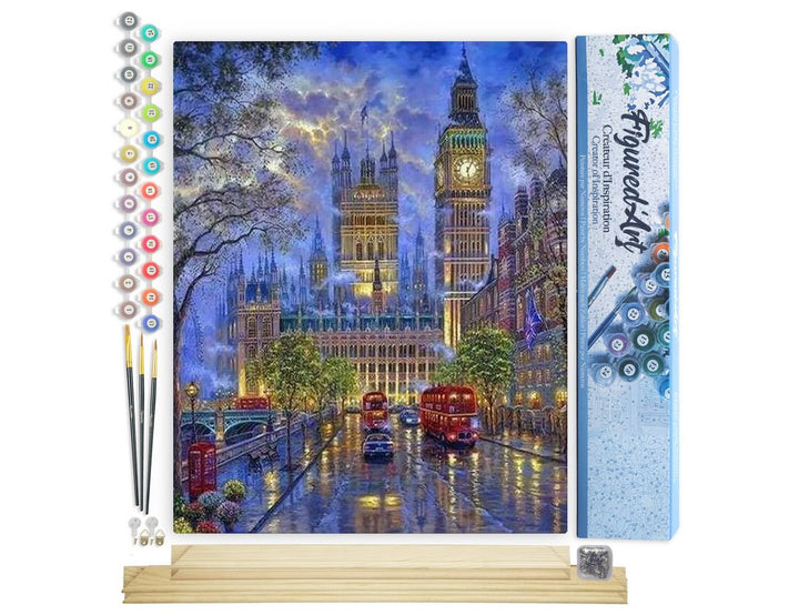Figured'Art Malen Nach Zahlen Erwachsene Mit Rahmen London in der Dämmerung - Paint by Numbers Baste