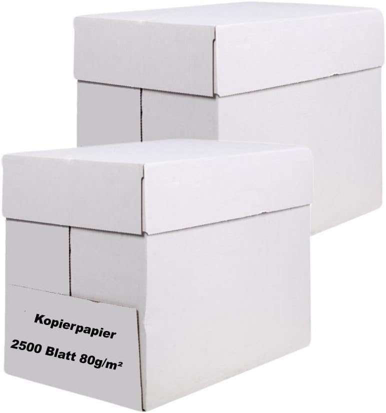 5 x 500 Blatt Kopierpapier 80g/qm DIN A4 weiss UNIVERSAL, holzfrei Druckerpapier, Multifunktionspapi