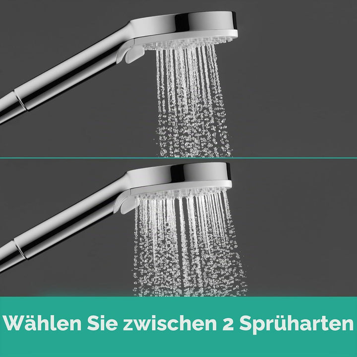 hansgrohe Crometta wassersparendes Duschset 0,90m, 2 Strahlarten, Weiss/Chrom Weiss/Chrom 0,90m Set