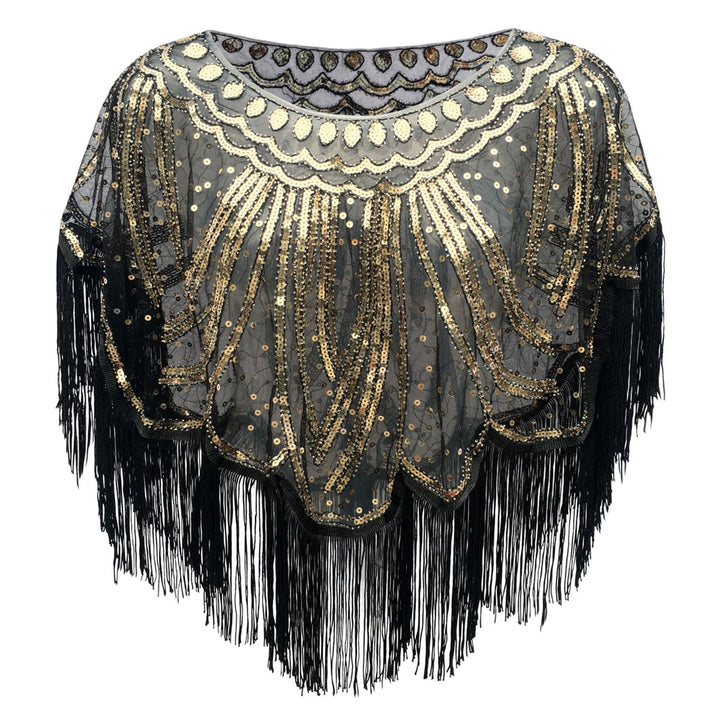 Stola Schwarz Glitzerkleid Silvester Kleid Damen Schal Glitzer Kaschmir Goldener Pailletten Und Wrap