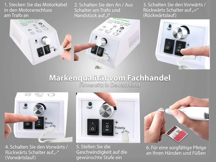 Fusspflegegerät Maniküreschleifer inkl. Fräser