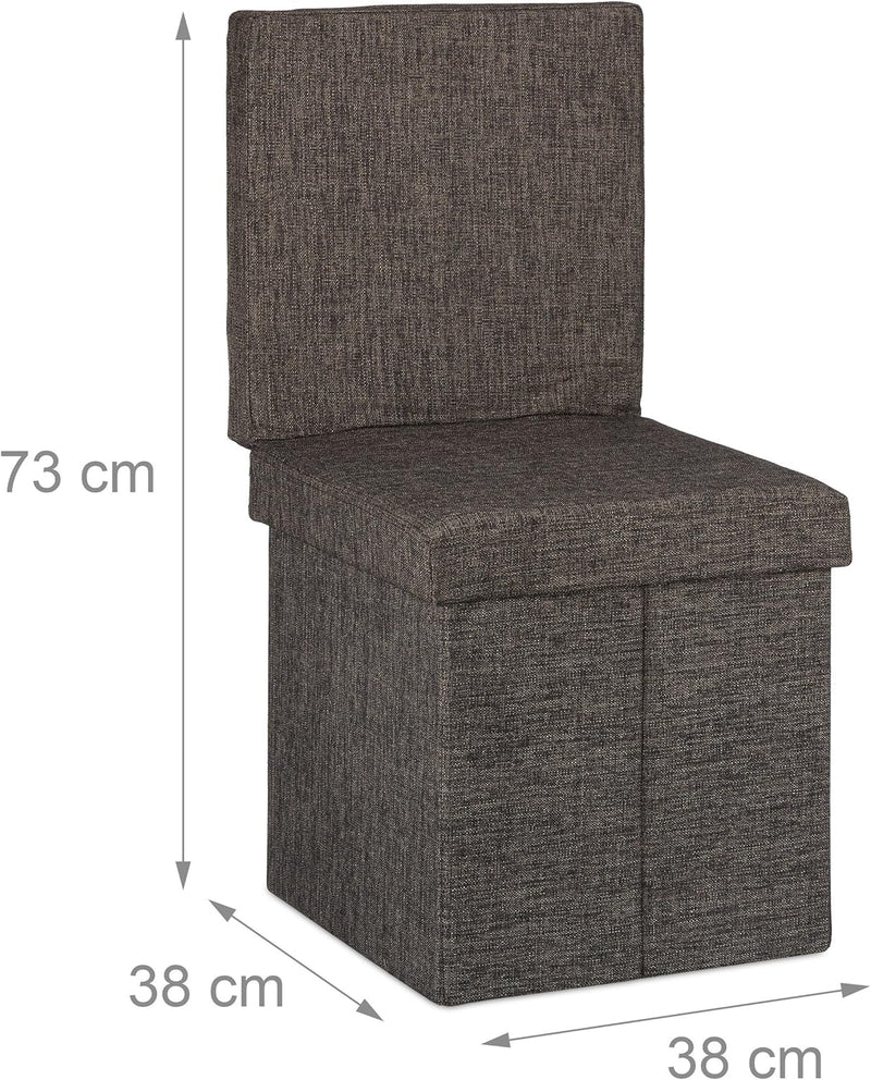 Relaxdays Faltbarer Sitzhocker mit Lehne HBT 73 x 38 x 38 cm stabiler Sitzcube mit praktischer Fussa