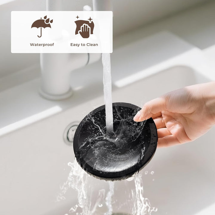 WORHE Seifenschale echter natürlicher Marmorhalter für Badezimmer, Badewanne, Dusche, Küchenspüle, H