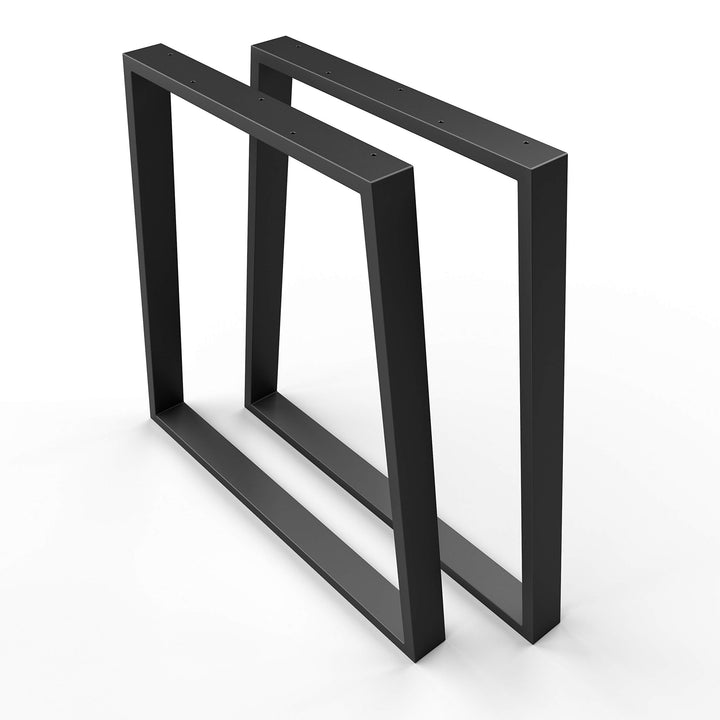 sossai® Trapez Tischkufen aus Stahl (pulverbeschichtet) TKG6 | Industrial Design | Farbe: Schwarz |