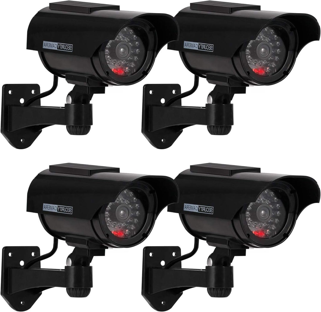 4 Stück Dummy Kamera Solar Betriebene Simulierte Dummy Surveillance Sicherheit Kamera mit Blinkendem
