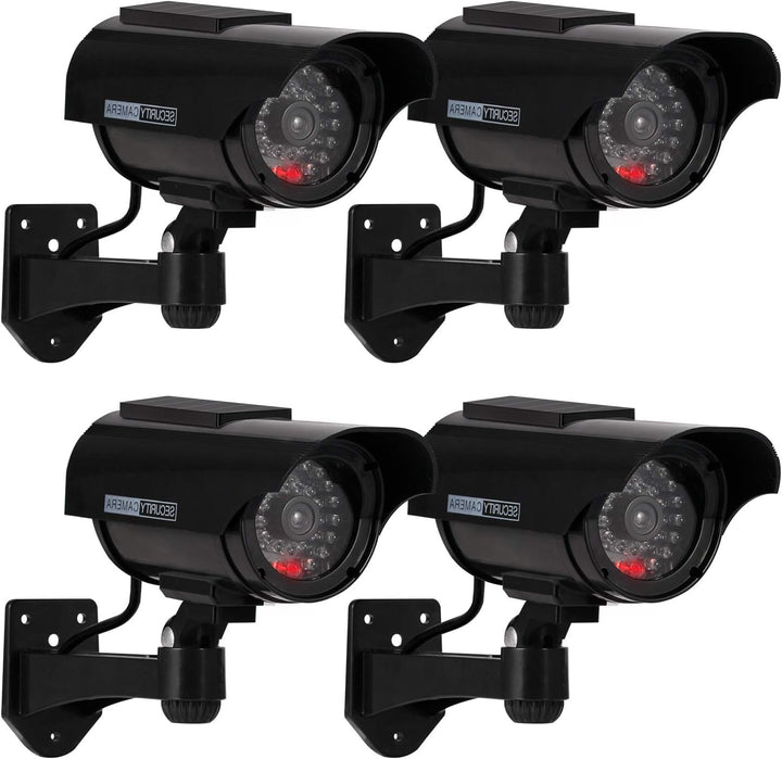 4 Stück Dummy Kamera Solar Betriebene Simulierte Dummy Surveillance Sicherheit Kamera mit Blinkendem