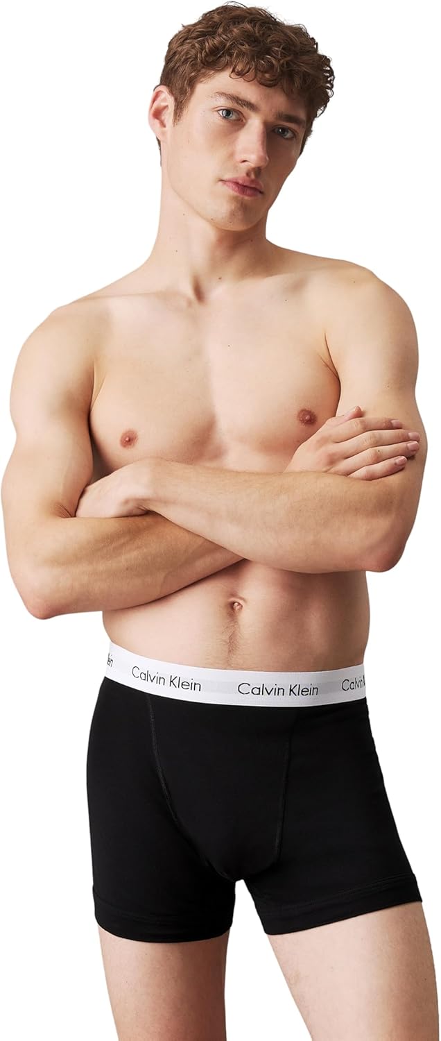 Calvin Klein Herren 3er Pack Boxershorts Trunks Baumwolle mit Stretch, Schwarz (Black), XS