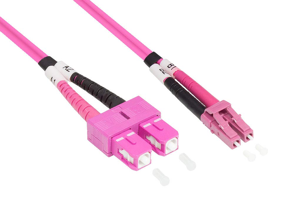 Kabelmeister® Patchkabel LWL Duplex OM4 (Multimode, 50/125) LC/SC, 0,5m 0,5 m LC - SC OM4, 0,5 m LC