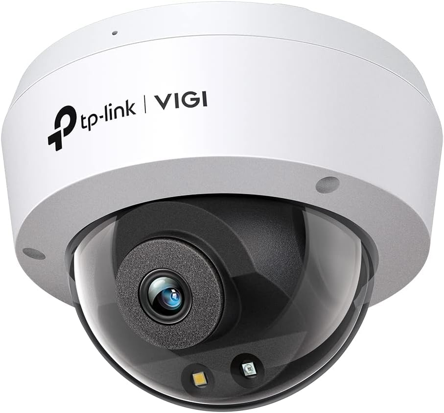 TP-Link VIGI C230 Smart Sicherheitskamera mit 4 mm Objektiv, 3 MP HD Vollfarbkuppel-Netzwerkkamera,