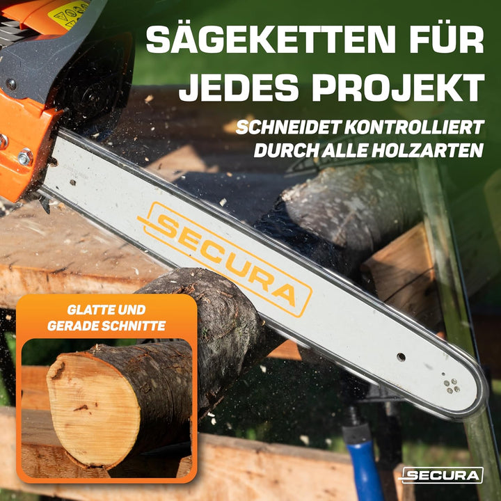 SECURA 4 Stück Ersatzkette für Kettensäge 35cm Dolmar Einhell Bosch Makita | Sägekette 35cm 3/8 1,3