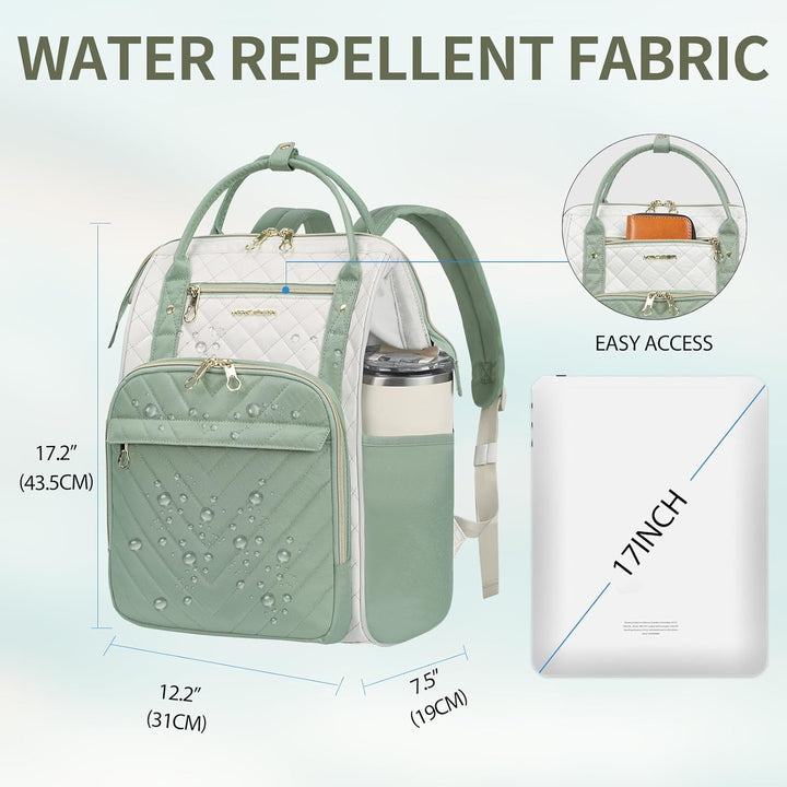 KROSER Laptop-Rucksack Damen 17 Zoll Business Reiserucksack Wasserdicht mit Hartgeschältem Sicherhei