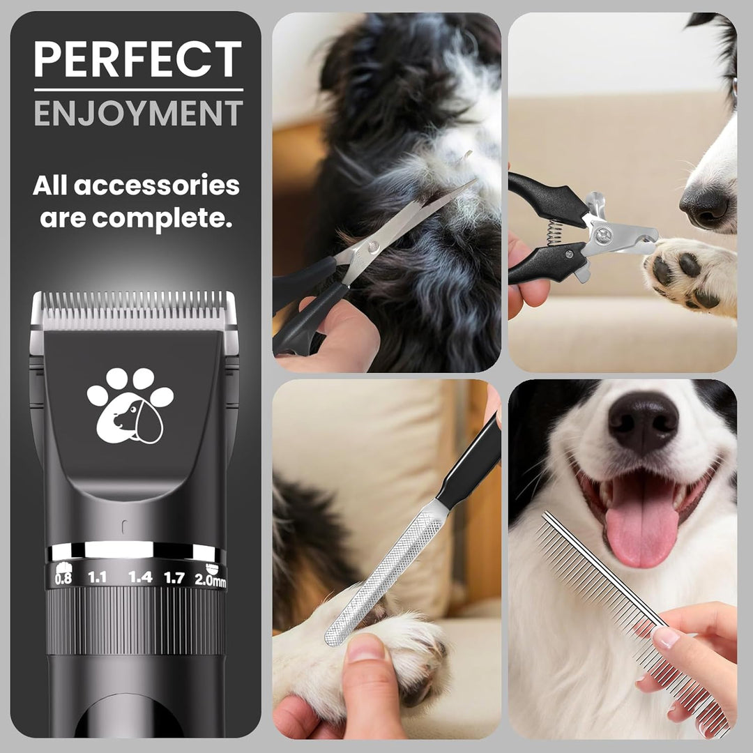 Hundeschermaschine für die Fellpflege, 3 Geschwindigkeiten, geräuscharm, schnurlos, Haustierpflegese