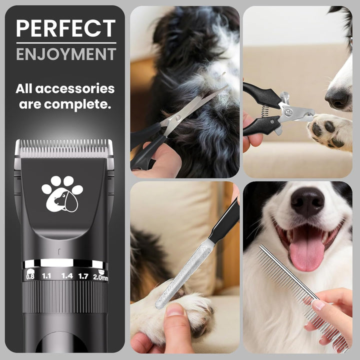 Hundeschermaschine für die Fellpflege, 3 Geschwindigkeiten, geräuscharm, schnurlos, Haustierpflegese