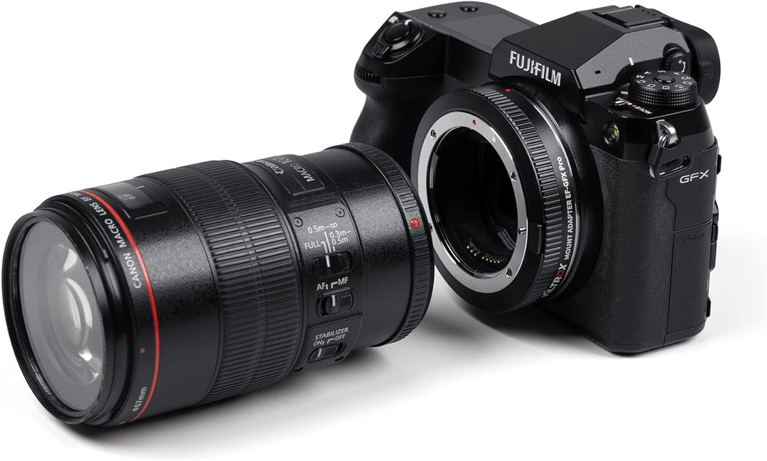 VILTROX EF-GFX Pro Bajonettadapter,Autofokus Adapter Objektivadapter mit Manueller Blendenring für C
