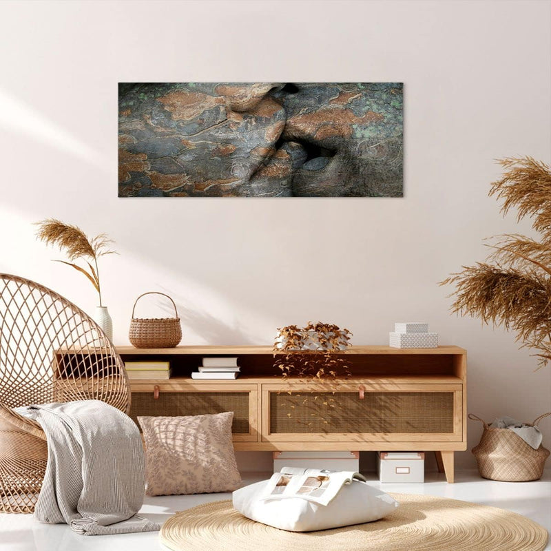 Wandbilder Dekoration Wohnzimmer Frau Mann Kuss Abstraktion Panorama Bilder auf Leinwand 120x50cm Le